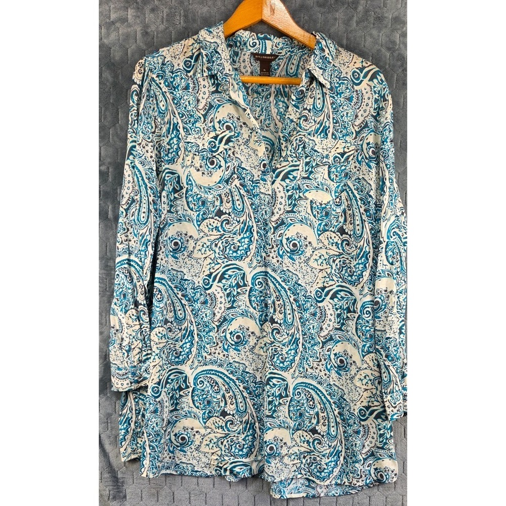 Bit & Bridle Turquoise‎ Paisley Tunic Top Size XL